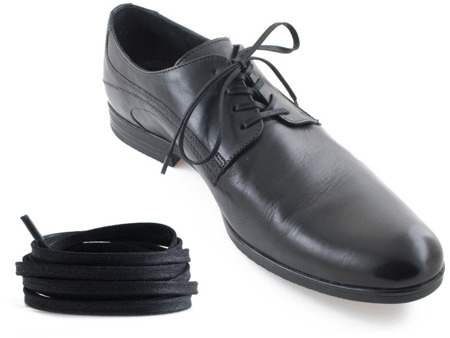 Sznurówki woskowane do butów płaskie czarne